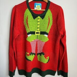 Men's Ugly Christmas Sweater Size Large‎ Holiday Elf